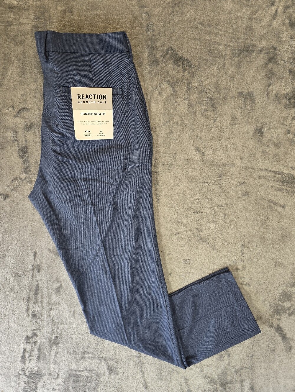 Kenneth Cole Reaction Stretch Slim Fit Pants Size 34x32 Navy New NWT